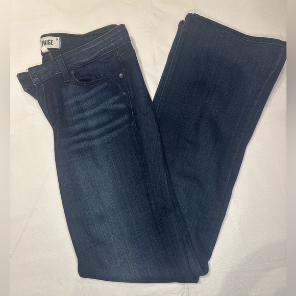 Paige Skyline Bootcut Dark Blue Jeans - Picture 3 of 7